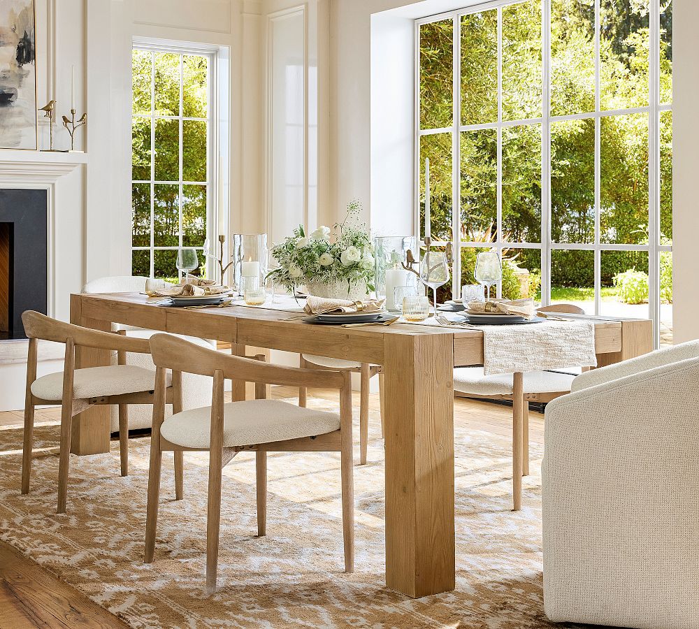 Rectangular Extendable Dining Table (86