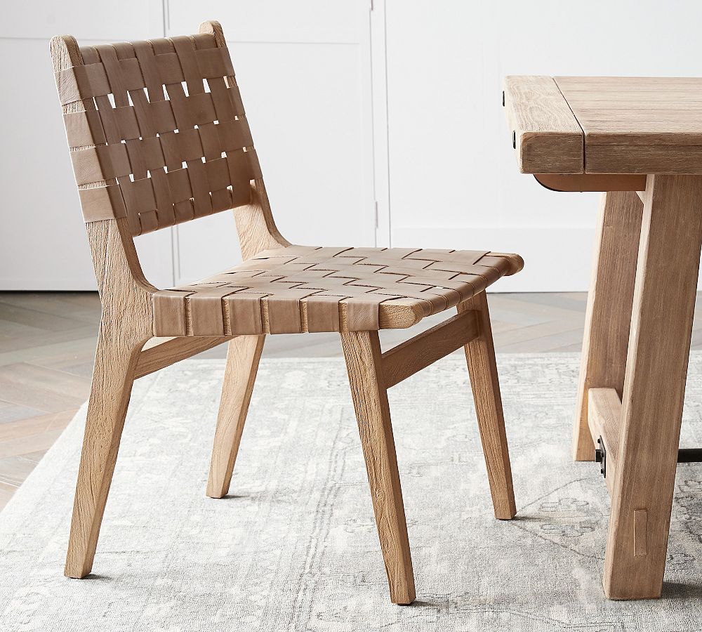 Woven Leather Dining Chair