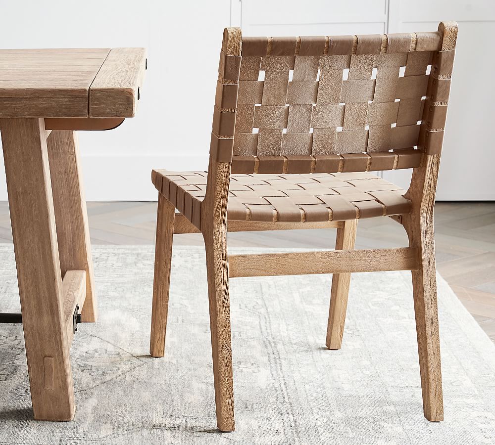 Woven Leather Dining Chair